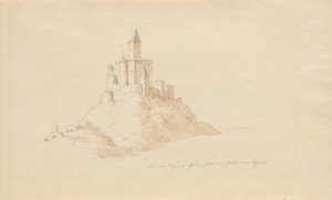 The Old Castle Gutenfeis at Caub on the Rhine by Karl Julius Von Leypold