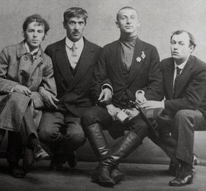 Osip Mandelstam, Korney Chukovsky, Benedikt Livshits and Yury Annenkov, 1914 by Karl Karlovich Bulla