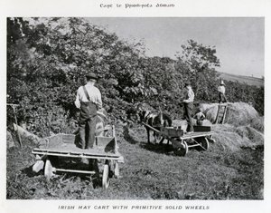 Irish Hay Cart with Primitive Solid Wheels
