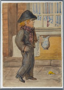 Police Gazette Newspaper Boy by Karl L.H. Mueller