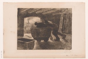 Two Miners Pushing a Cart by Karl Meunier
