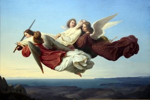 The Body of Saint Catherine of Alexandria, Taken Up to Paradise by Angels by Karl Mucke