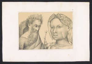 James the Greater and Woman (series title: Designs and Studies of a Netherlandish Master from the 15th Century. After the Originals Preserved in the Royal Library in Berlin) by Karl Palzow