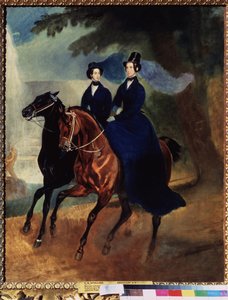 Portrait of Empress Alexandra Fyodorovna with Her Daughter by Karl Pavlovich Bryullov