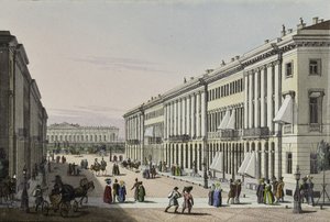 The Mikhailovskaya Street with view of the Michael Palace in St. Petersburg, First half of the 19th century by Karl Petrovich Beggrov