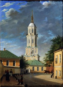Krivokolenny Pereulok in Moscow, 1843 by Karl Petrovich Bodri