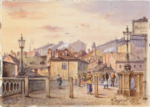 The Magdalene Bridge over the Wien River by Karl Wenzel Zajicek