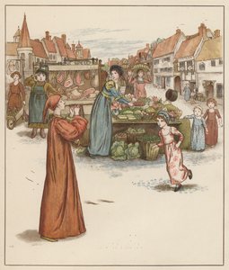 Kate Greenaway Illustration for The Pied Piper of Hamelin by Robert Browning by Kate (after) Greenaway