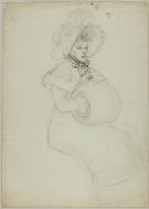 Seated Girl with Muff by Kate Greenaway