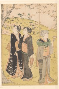 Admiring the Cherry Blossoms at Asukayama by Katsukawa Shuncho