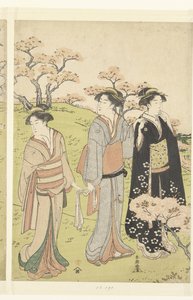 Admiring the Cherry Blossoms at Asukayama by Katsukawa Shuncho