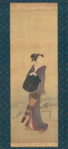 Girl on River Bank by Katsukawa Shuncho
