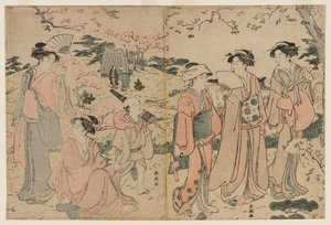 Women Viewing Cherry Blossoms at Asukayama