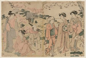 Women Viewing Cherry Blossoms at Asukayama