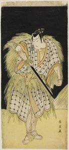 Actors Mimasu Tokujirô I as Hayano Kampei and Nakayama Kojûrô VI as Ono Sadakurô in “Treasury of the 47 Loyal Retainers” by Katsukawa Shun