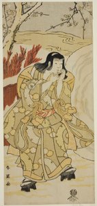 The Actor Iwai Hanshiro IV as a Boy Blowing on His Hands beside a Large Snowball, in the Play Nigiwai Genji Hana Saku Kado, Performed at the Kawarazaki Theater in November 1793 by Katsukawa Shun