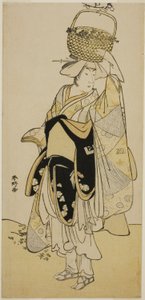 The Actor Ichikawa Yaozo III as Shiragiku in the Dance Sequence "Shinobu Uri" in the Play Hatsuhana Mimasu Soga, Performed at the Nakamura Theater in January, 1785 by Katsukawa Shunkо̄