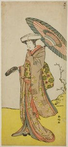 The Actor Nakayama Kojuro VI as Chinzei Hachiro Tametomo Disguised as Lady Hotoke in the Play Yukimotsu Take Furisode Genji, Performed at the Nakamura Theater in November 1785 by Katsukawa Shunkо̄