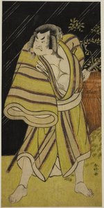 The Actor Sakata Hangoro II as the Sumo Wrestler Kujaku Saburo Narihira in the Play Sugata no Hana Yuki no Kuronushi, Performed at the Ichimura Theater in November 1776 by Katsukawa Shunkо̄