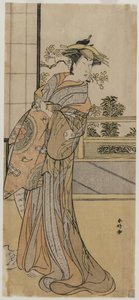 Arashi Murajiro as a Courtesan Holding a Letter by Katsukawa Shunko