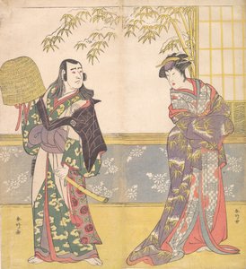 Kabuki Actors Sawamura Sojuro III and Sanogawa Ichimatsu III in A Courtesan’s Mirror for..., 1788 by Katsukawa Shunko