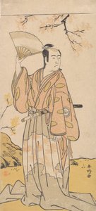 The Actor, 3rd Sawamura Sojuro Holding an Open Fan by Katsukawa Shunko