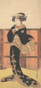 The Fourth Iwai Hanshiro as a Woman in a Black Kimono by Katsukawa Shunko