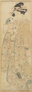Woman Holding a Doll by Katsukawa Shunsen