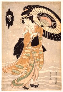 Snow, Moon and Flowers, c1812 by Katsukawa Shunsen