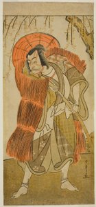 The Actor Ichikawa Danjuro V as Akushichibyoe Kagekiyo Disguised as a Beggar, in the Play Tsukisenu Haru Hagoromo Soga, Performed at the Ichimura Theater in the Third Month, 1777 by Katsukawa Shunsho
