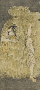 The Actor Ichikawa Danzo IV Doing a Quick Change Between the Roles of Sadakuro and Yoichibei, in the Play Kanadehon Chushingura, Performed at the Morita Theater in the Third Month