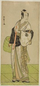 The Actor Ichikawa Ebizo as Kudo Suketsune Disguised as a Komuso in the Play Waka Murasaki Edokko Soga, Performed at the Ichimura Theater in the First Month, 1792 by Katsukawa Shunsho
