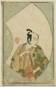 The Actor Ichikawa Somegoro, from "A Picture Book of Stage Fans (Ehon butai ogi)" by Katsukawa Shunsho