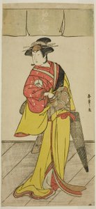 The Actor Iwai Hanshiro IV as Osuwa in the Play Koi no Yosuga Kanagaki Soga, Performed at the Ichimura Theater in the Fourth Month, 1789