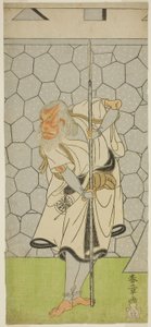 The Actor Matsumoto Koshiro III as Kikuchi Hyogo Narikage in the Play Katakiuchi Chuko Kagami, Performed at the Nakamura Theater in the Sixth Month, 1770 by Katsukawa Shunsho