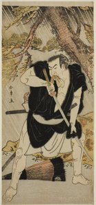 The Actor Nakamura Nakazo I as Ono Sadakuro in the Play Kanadehon Chushingura, Performed at the Ichimura Theater in the Sixth Month, 1783 by Katsukawa Shunsho