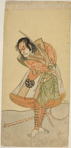 The Actor Nakamura Nakazo I as Tezuka no Taro Mitsumori Disguised as the Monkey Trainer Tonkichi Tochibei, in the Play Soga Moyo Aigo no Wakamatsu, Performed at the Nakamura Theater in the First Month, 1769 by Katsukawa Shunsho