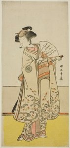 The Actor Nakamura Noshio I as Oiso no Tora in the Play Shida Yuzuriha Horai Soga, Performed at the Morita Theater in the First Month, 1775 by Katsukawa Shunsho