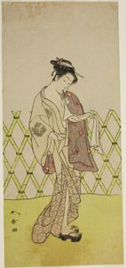 The Actor Nakamura Riko I as Hakata no Kojoro in the Play Shitenno-ji Nobori Kuyo, Performed at the Ichimura Theater in the Eighth Month, 1773 by Katsukawa Shunsho