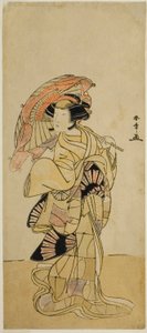 The Actor Nakamura Tomijuro I as a Female Fox from Mt. Ubagadake in the Play Chigo Torii Tobiiri Kitsune, Performed at the Ichimura Theater in the Eleventh Month, 1777 by Katsukawa Shunsho