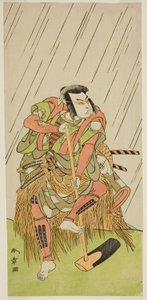 The Actor Onoe Matsusuke I as Nakaomi Katsumi Disguised as the Farmer Datta no Nizo, in the Play Shitenno-ji Nobori Kuyo, Performed at the Ichimura Theater in the Eighth Month, 1773 by Katsukawa Shunsho