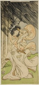 The Actor Yamashita Kinsaku II as a Thunder Goddess in the Play Onna Narukami