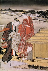 Twilight on Sumida River by Katsukawa Shunsho