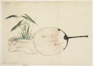 Fan and Plant Arrangement by Katsushika (school of) Hokusai
