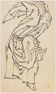 A Sambaso Dancer by Katsushika Hokusai