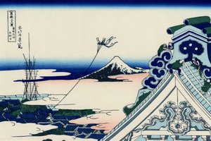 Asakusa Honganji Temple in the Eastern Capital (Edo) by Katsushika Hokusai