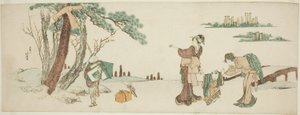Boy Releasing a Kite by Katsushika Hokusai