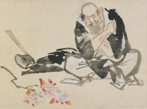 Buddhist Allegory of a Priest Burning Cherry Branches by Katsushika Hokusai