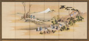 Country Scenes and Mount Fuji, One of a Pair, Edo Period, ca. 1830-1832 by Katsushika Hokusai