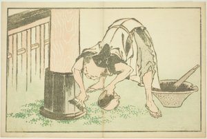 Craftsman Working on Temple (from The Picture Book of Realistic Paintings of Hokusai) by Katsushika Hokusai